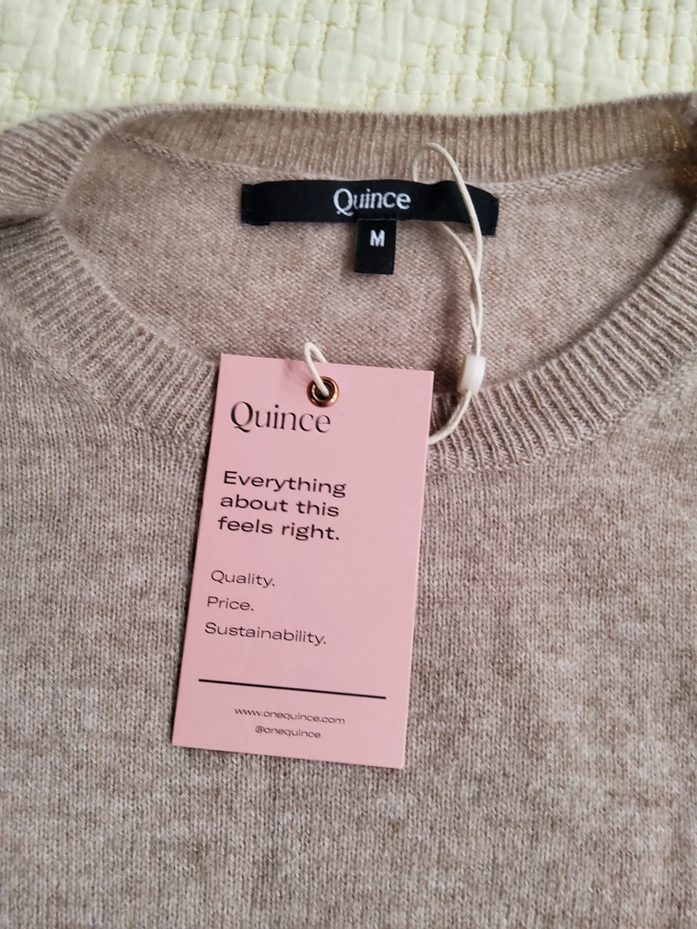 Quince Beige Crewneck Sweater